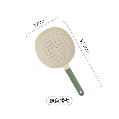 Large Heat-Resistant Noodle Strainer - Extra Long Handle Slotted Spoon for Pasta, Dumplings, and More