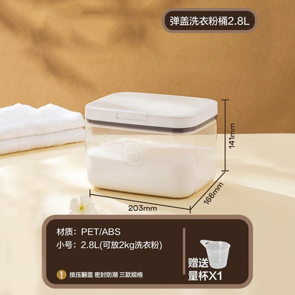 Large Capacity Laundry Detergent Dispenser with Airtight Lid for Pods, Powder, and Liquid Storage