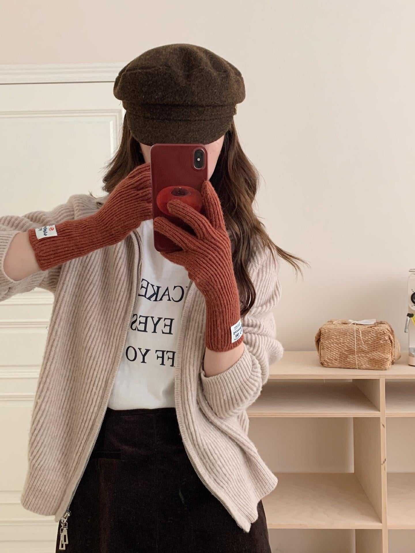 Touchscreen Winter Knitted Gloves - Warm Fleece Lined Cold Weather Mittens for Outdoor Activities