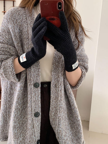 Touchscreen Winter Knitted Gloves - Warm Fleece Lined Cold Weather Mittens for Outdoor Activities