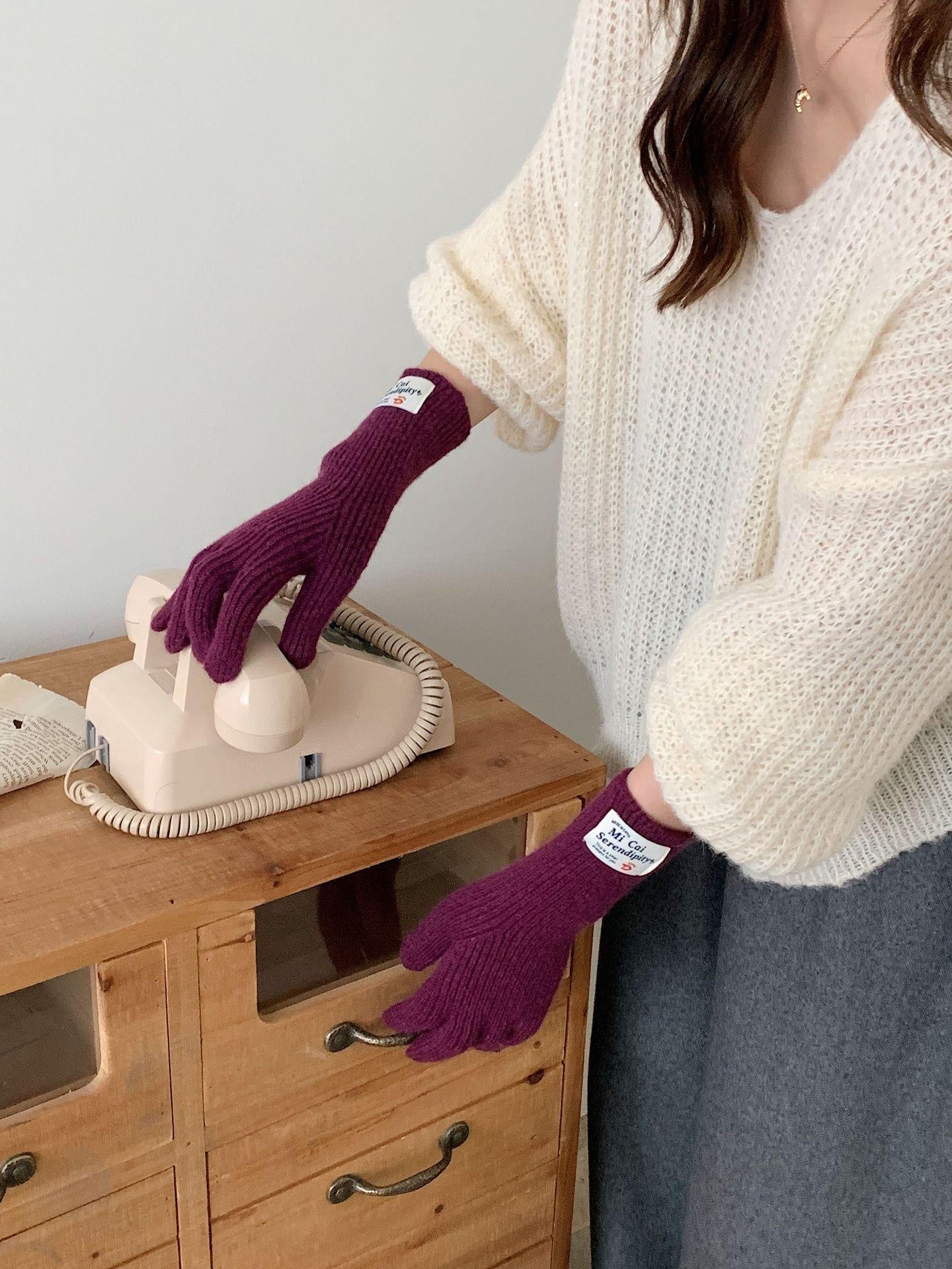 Touchscreen Winter Knitted Gloves - Warm Fleece Lined Cold Weather Mittens for Outdoor Activities