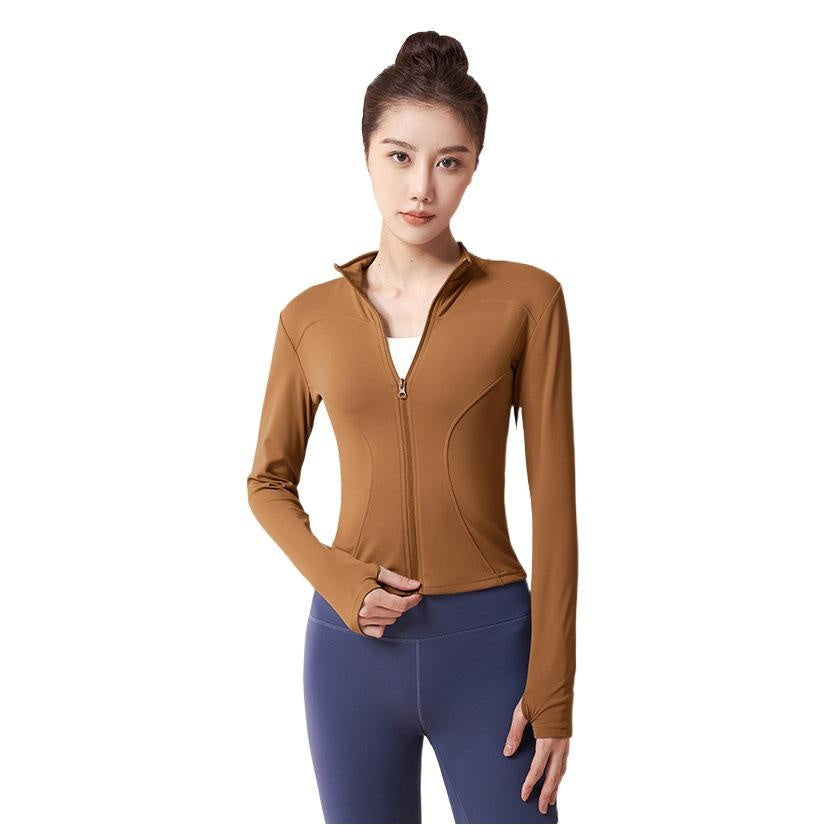 Women's Fleece-Lined Workout Jacket | Slim-Fit Running Top & Yoga Coat for Cold Weather