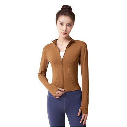 Women's Fleece-Lined Workout Jacket | Slim-Fit Running Top & Yoga Coat for Cold Weather