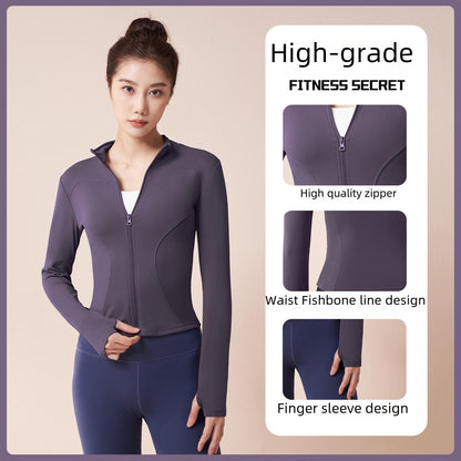 Women's Fleece-Lined Workout Jacket | Slim-Fit Running Top & Yoga Coat for Cold Weather