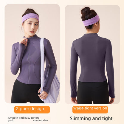 Women's Fleece-Lined Workout Jacket | Slim-Fit Running Top & Yoga Coat for Cold Weather