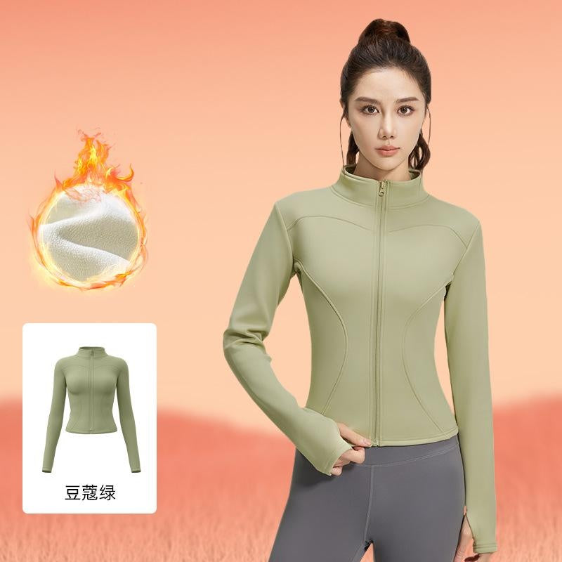 Women's Fleece-Lined Workout Jacket | Slim-Fit Running Top & Yoga Coat for Cold Weather