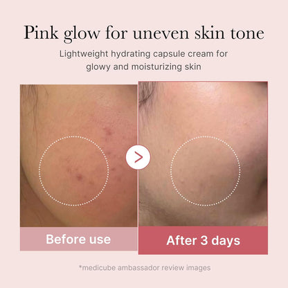 medicube Capsule Cream with Salmon DNA PDRN Pink Collagen | Lightweight Moisturizing Cream with PDRN, Niacinamide for Uneven Skin Tone and Texture, Glow hydration