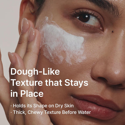 inyoe Dough Cleansing Foam with 3% Amino Acid Complex + Rice, 3 Step Transforming Amino Acid Facial Cleanser, Gentle Pore Care for Smooth Skin, 4.06 fl oz