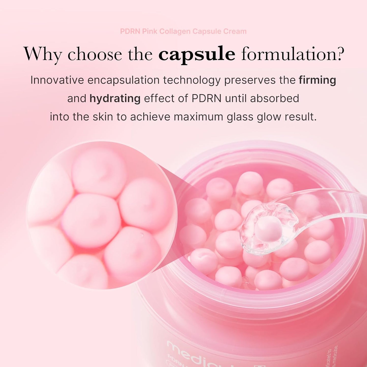 medicube Capsule Cream with Salmon DNA PDRN Pink Collagen | Lightweight Moisturizing Cream with PDRN, Niacinamide for Uneven Skin Tone and Texture, Glow hydration