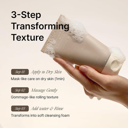 inyoe Dough Cleansing Foam with 3% Amino Acid Complex + Rice, 3 Step Transforming Amino Acid Facial Cleanser, Gentle Pore Care for Smooth Skin, 4.06 fl oz
