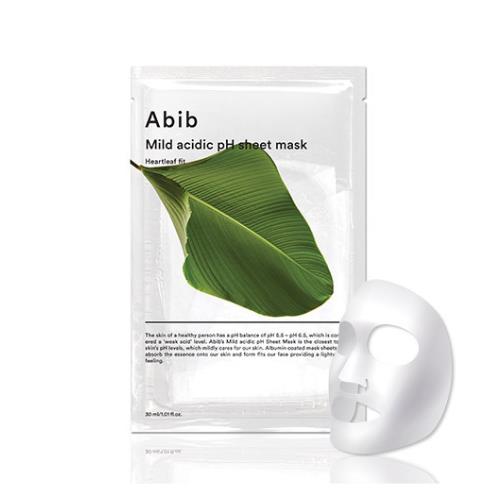 Abib Mild Acidic pH Sheet Mask_HEARTLEAF FIT (10ea)