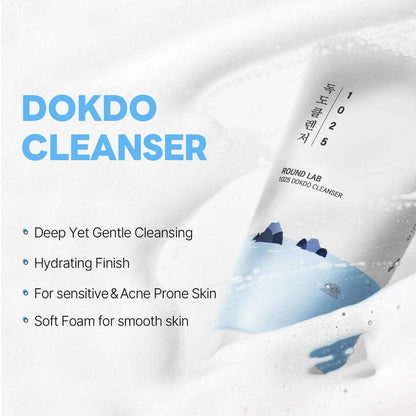 Round Lab 1025 Dokdo Cleanser 5.07 fl.oz (150ml) / Low pH, Deep Cleansing & Hydration