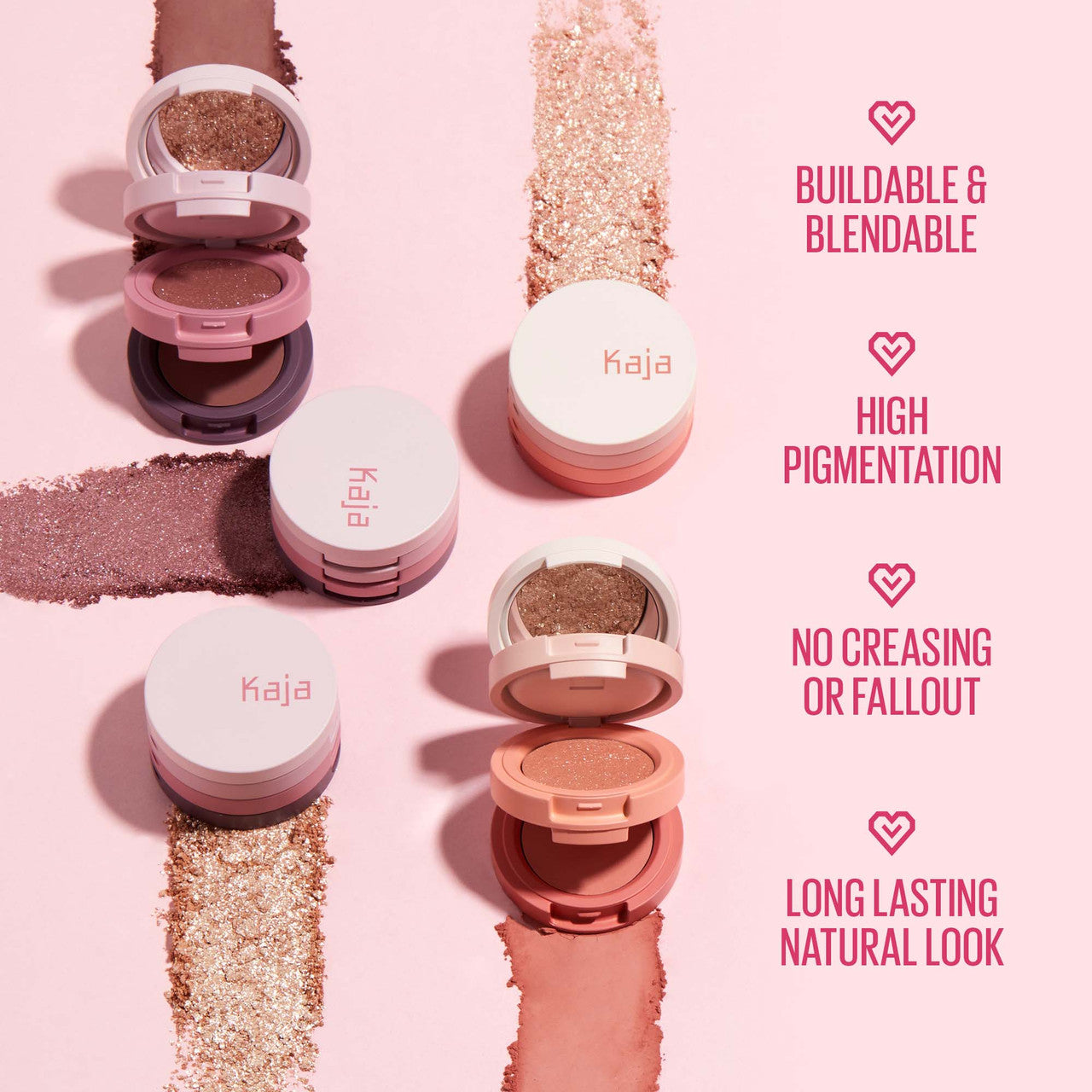 Kaja Beauty Bento Collection - 3 x 0.03oz. (0.9g) / Viral Bouncy Shimmer & High-Pigment Eyeshadow Trio