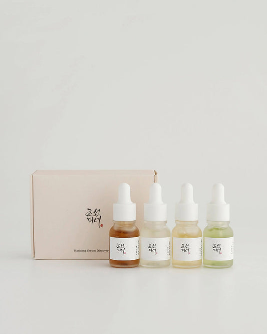 Beauty of Joseon Hanbang Serum Discovery Kit(Revive Serum : Ginseng+Snail Mucin 10ml+Glow Deep Seum : Rice +Alpha Arbutin 10ml+Glow Serum : Propolis+Niacinamide 10ml+Calming Serum : Green tea+Panthenol 10ml)
