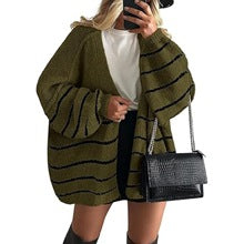 PrettyGarden Women's Oversized Cardigan Sweater Fall Long Lantern Sleeve Knit Open Front Lightweight Sweater Knitwear Tops