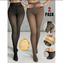Tournesol Fleece Lined Tights One-Lined Seams both front and back! Womenswear Size XS - 4XL Thermal Winter Basic Tights Leggings Thick Semi-Transparent Casual Underwear Pantyhose Closed Foot Available in Light Mid Deep Skin Tone 001