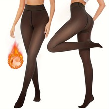 Tournesol Fleece Lined Tights One-Lined Seams both front and back! Womenswear Size XS - 4XL Thermal Winter Basic Tights Leggings Thick Semi-Transparent Casual Underwear Pantyhose Closed Foot Available in Light Mid Deep Skin Tone 001