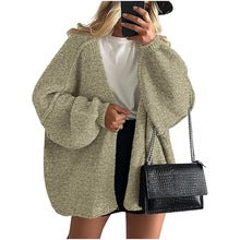 PrettyGarden Women's Oversized Cardigan Sweater Fall Long Lantern Sleeve Knit Open Front Lightweight Sweater Knitwear Tops