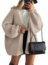 PrettyGarden Women's Oversized Cardigan Sweater Fall Long Lantern Sleeve Knit Open Front Lightweight Sweater Knitwear Tops