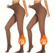 Tournesol Fleece Lined Tights One-Lined Seams both front and back! Womenswear Size XS - 4XL Thermal Winter Basic Tights Leggings Thick Semi-Transparent Casual Underwear Pantyhose Closed Foot Available in Light Mid Deep Skin Tone 001