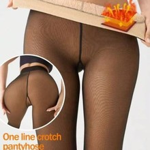 Tournesol Fleece Lined Tights One-Lined Seams both front and back! Womenswear Size XS - 4XL Thermal Winter Basic Tights Leggings Thick Semi-Transparent Casual Underwear Pantyhose Closed Foot Available in Light Mid Deep Skin Tone 001