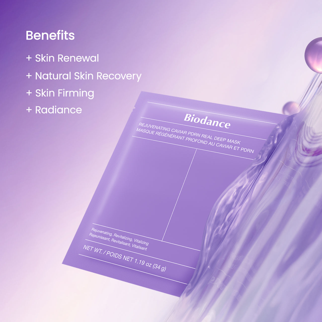 BIODANCE REJUVENATING CAVIAR PDRN REAL DEEP MASK 4EA