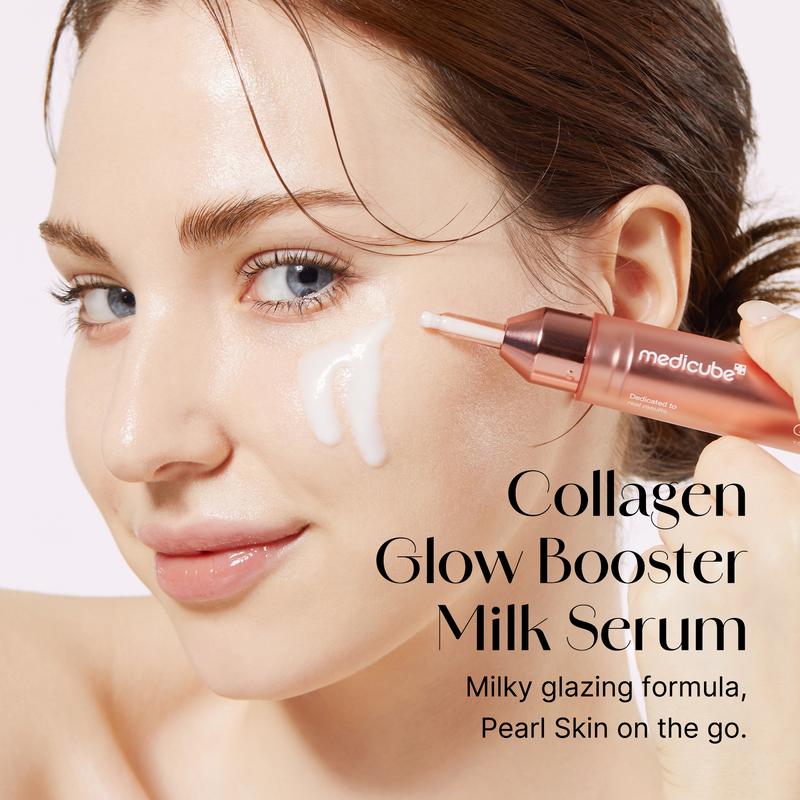[medicube] Milky Glow Lock Collagen Duo l Collagen Glazed Milky Glow Wrapping Mask (20-Min Use) + Collagen Glow Booster Milk Serum for Hydration & Radiance, Korean Skincare, K-beauty