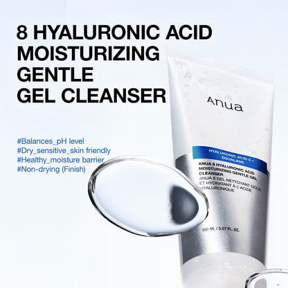 ANUA 8 HYALURONIC ACID MOISTURIZING GENTLE GEL CLEANSER 150ml