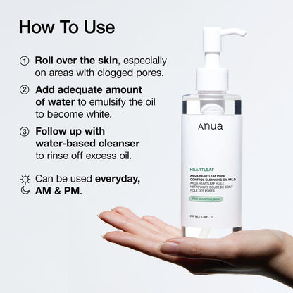 ANUA HEARLEAF PORE CONTROL CLEANSING OIL MILD 200ml