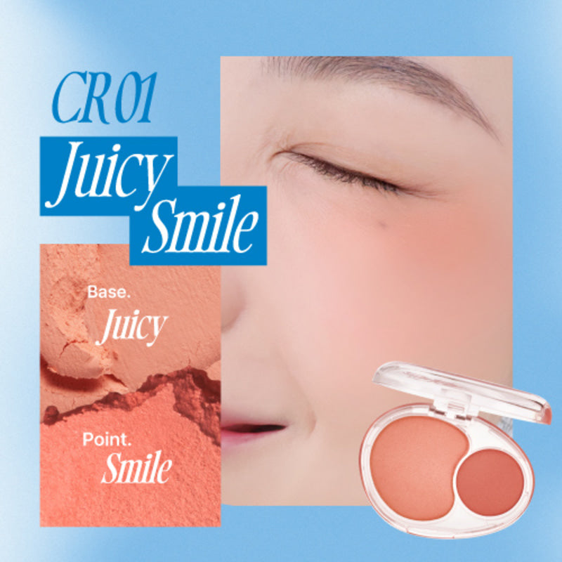 fwee Mellow Dual Blusher (12 Colors) สนุกกับการแต่งแต้มสีสันได้หลากหลายยิ่งขึ้นด้วย fwee Mellow Dual Blusher ที่มาพร้อม 2 เฉดสีในตลับเดียว ทั้งสีเบสที่เข้ากับคุณอย่างลงตัว และสีพอยท์ที่ช่วยเพิ่มความโดดเด่นไม่เหมือนใคร_멜로우 듀얼 블러셔