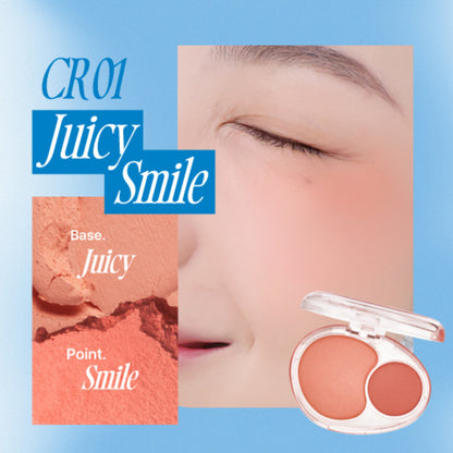 fwee Mellow Dual Blusher (12 Colors) สนุกกับการแต่งแต้มสีสันได้หลากหลายยิ่งขึ้นด้วย fwee Mellow Dual Blusher ที่มาพร้อม 2 เฉดสีในตลับเดียว ทั้งสีเบสที่เข้ากับคุณอย่างลงตัว และสีพอยท์ที่ช่วยเพิ่มความโดดเด่นไม่เหมือนใคร_멜로우 듀얼 블러셔