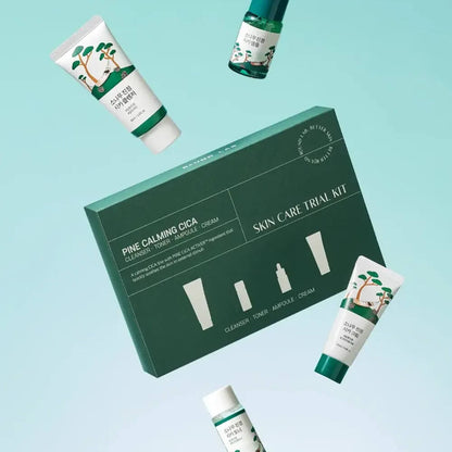Round Lab Pine Calming Cica Trial Kit (Cleanser 30ml + Toner 20ml + Ampoule 10ml + Cream 20ml)