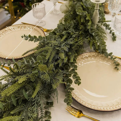 6 FT 2 Pcs Artificial Cedar Garlands, Real Touch Winter Cedar Garland, Green Artificial Greenery Pine Garland for Table, Mantle, Wall, Indoor, Outdoor Christmas Decorations (2, 6 FT)