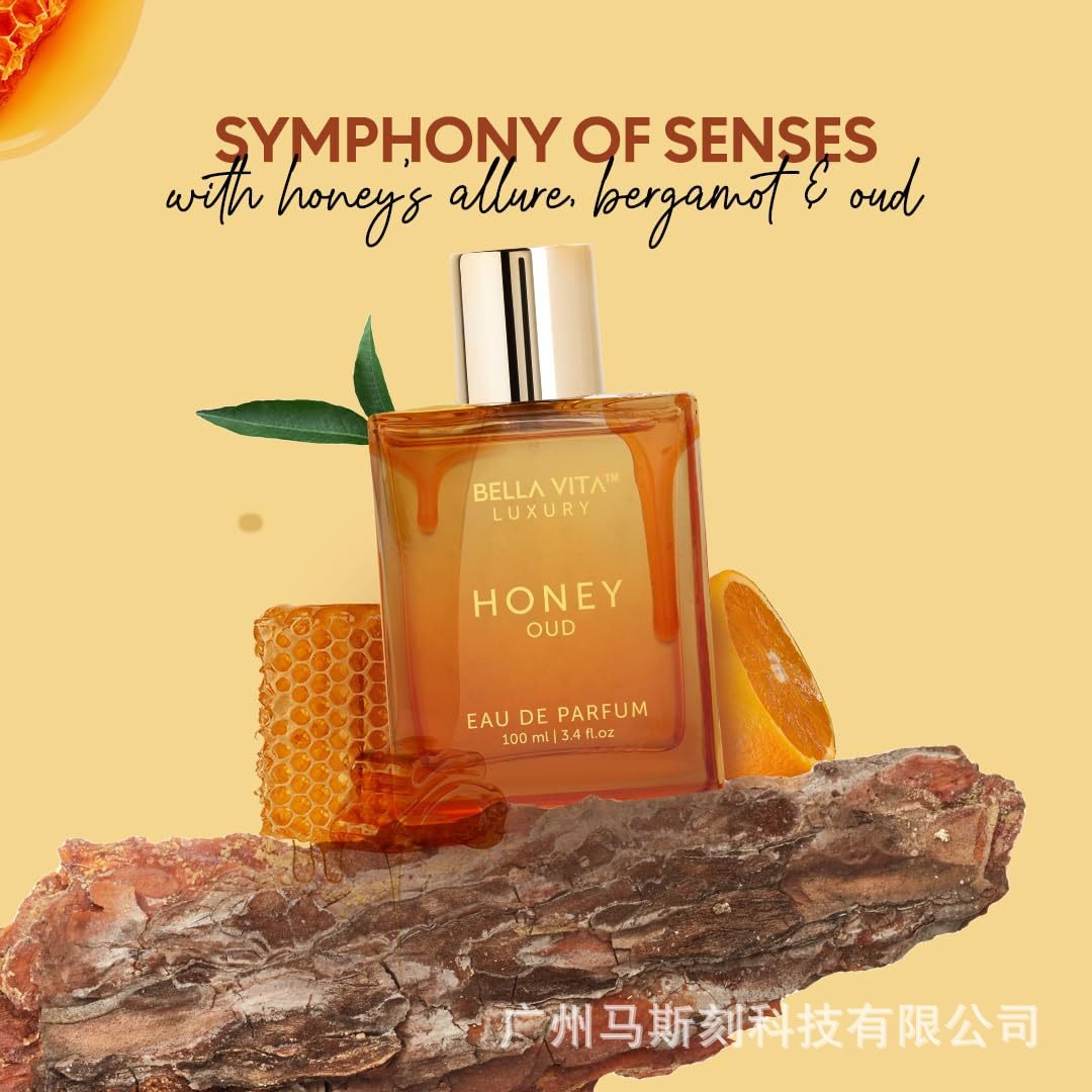 Bella Vita Luxury's Honey Oud | Eau de Parfum 100ml (3.4 fl.oz.) | Patchouli, Vanilla, Bergamot | Floral & Spicy | Made with Clean & Vegan Essentials Oils | Cruelty Free Fragrance Perfume
