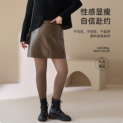 Plus-size black sheer leggings, women's see-through, flesh-toned, high-waisted, fleece-lined, plus-size leggings.