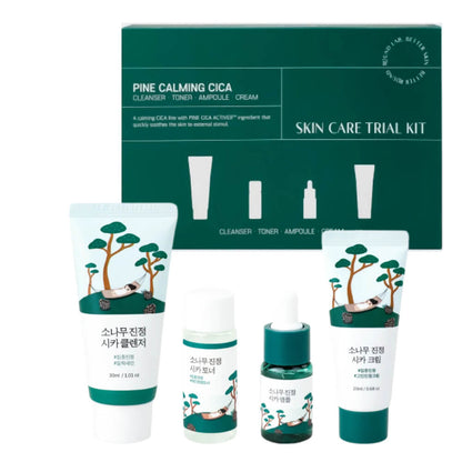 Round Lab Pine Calming Cica Trial Kit (Cleanser 30ml + Toner 20ml + Ampoule 10ml + Cream 20ml)