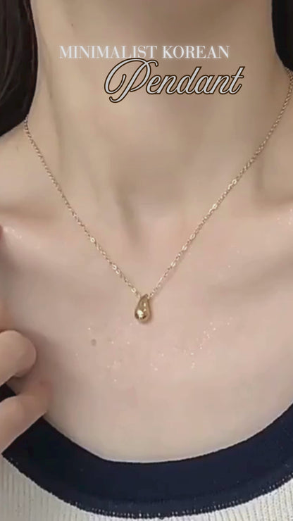 Minimalist Korean Waterdrop Pendant Necklace for Women, Trendy Titanium Steel Clavicle Chain, Elegant Luxury Statement Jewelry