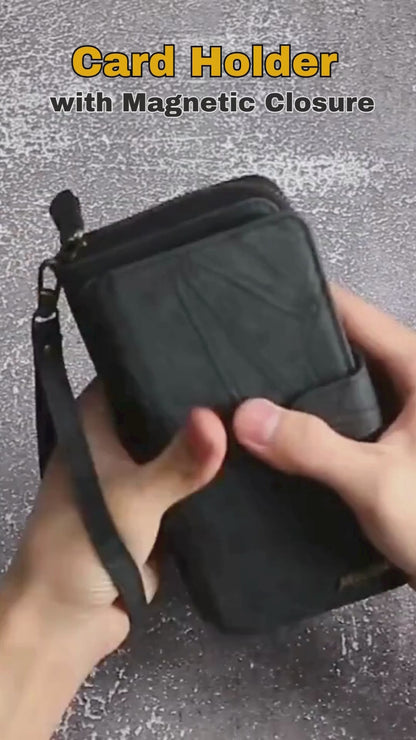 Luxury Leather Wallet Case for iPhone 15 Pro Max, iPhone 12, and Samsung S22 Plus – Card Holder Flip Cover with Magnetic Closure