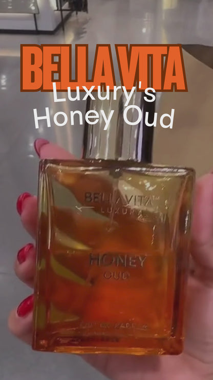 Bella Vita Luxury's Honey Oud | Eau de Parfum 100ml (3.4 fl.oz.) | Patchouli, Vanilla, Bergamot | Floral & Spicy | Made with Clean & Vegan Essentials Oils | Cruelty Free Fragrance Perfume