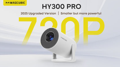 [US warehouse] Magcubic HY300Pro Projector 290ANSI Dual WiFi6 4K 1080P Decode Auto Keystone Correction Wireless BT5.4 130"Screen 1280*720P Android 11 Built-in Speaker Allwinner H713 180° Rotatable Mini Portable Home Cinema Outdoor Audio Black Friday Gift