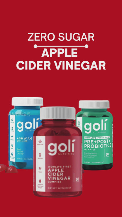 Goli- Zero Sugar Best Seller Trio - World's First 3-in-1 Pre, Post, Probiotic, Apple Cider Vinegar with Vitamin B12 and Probiotics To Address Bloating, Ashwagandha & L-Theanine, Vitamin D gummies. Gluten-Free, Vegan, Non-GMO & Gelatin-Free