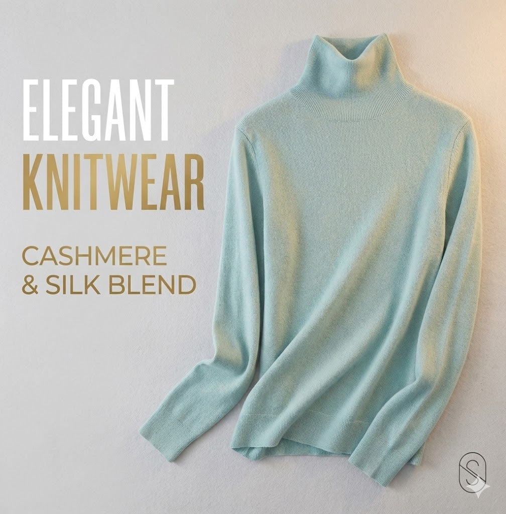 Wool Turtleneck Sweater Women's Slim Fit Knit Top High Neck Pullover